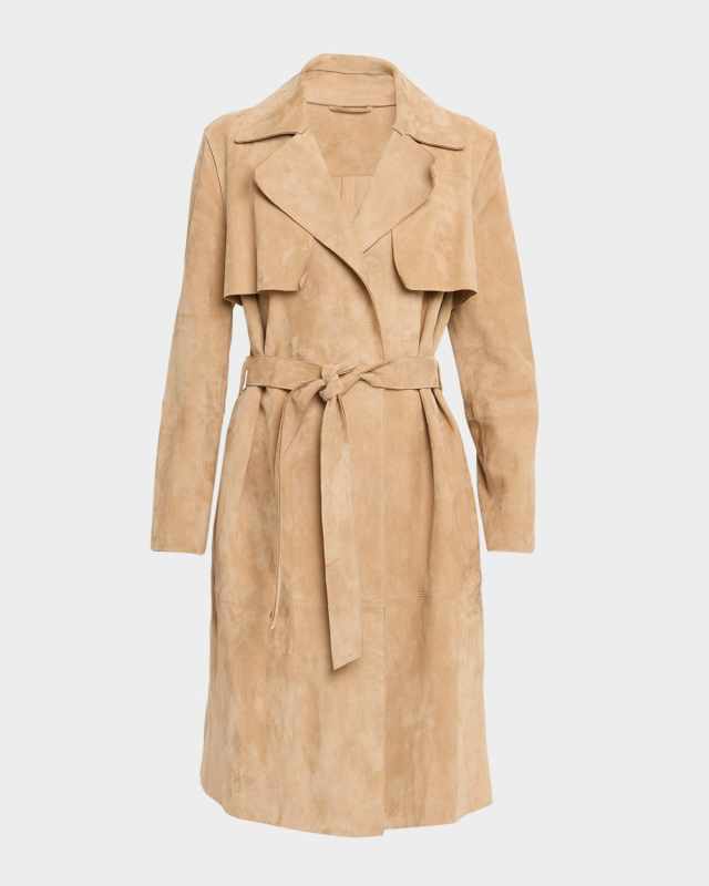 Sylvie Suede Trench Coat